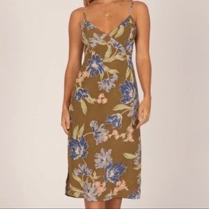 Amuse Society MIDI Olive Floral Dress